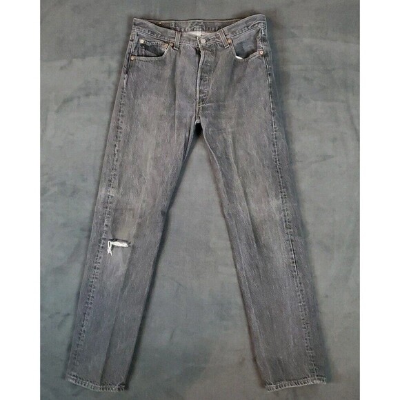 Vtg Levis 501 Jeans Dark Wash Men's 32 X 33 Made in USA Button Fly (tag 34X34) - Picture 1 of 13